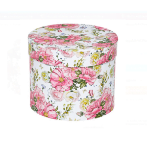 Διακοσμητικό Κουτί Χάρτινο Στρογγυλό Ροζ Floral 2.6lt